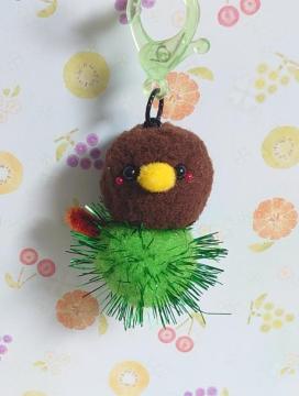 ハンドメイド♪ポンポンカニカンマスコット★コロコロキーウィちゃんとトロピカルフルーツ★ドリアン