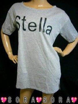 大人気♪LAセレブ 紐ベルト付 ロングTシャツワンピ グレー