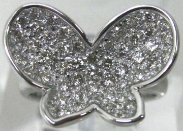 �ɔ��iK18WG18���z���C�g�S�[���h�����p���F�_�C��0.90ct �T�C�Y#12