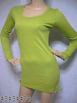《New》サイド裾.絞り★美ライン*ロンTeeチュニックワンピ