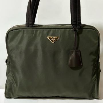 PRADA �v���_ �i�C���� ���U�[ �n���h�o�b�O �J�[�L �S�[���h���� �O�p���S�v���[�g