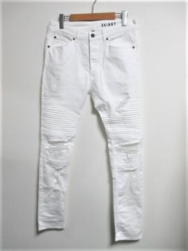 ☆H&M エイチアンドエム ダメージ加工 バイカー スキニーパンツ/メンズ/30☆新品