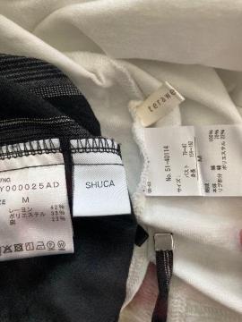 SHUCAストライプパンツ/terawearロゴ入り7分袖Tシャツ