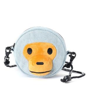 �x�r�[�}�C���f�j���o�b�OBABY MILO FACE DENIM CROSS BAG�A�x�C�V���O�G�C�vA BATHING APE
