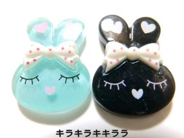 《New》デコパーツ★スヤスヤ*うさぎちゃん【2色=2個セット】