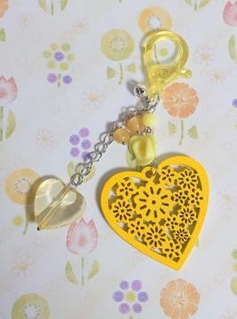 ハンドメイド♪ジャラジャラ★”ビーズチャームE木製ハート