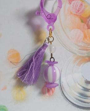 ハンドメイド♪ジャラジャラ★”ビーズチャームIぶどうキャンディ