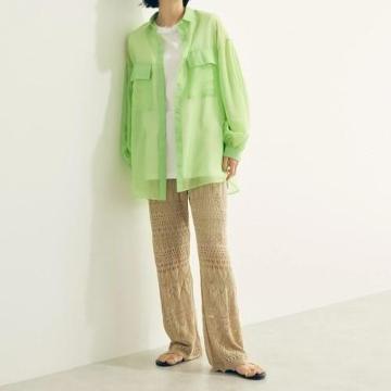 ◆AMERICAN HOLIC/アメリカンホリック◆透かし編みニットパンツ★ベージュM*秋コーデ♪