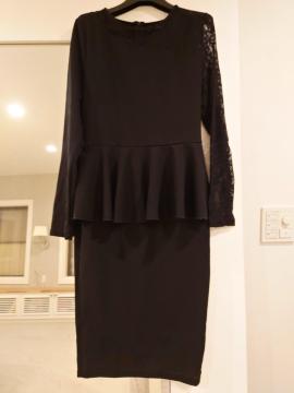SHEIN  黒ミニワンピース 長袖レース Мサイズ
