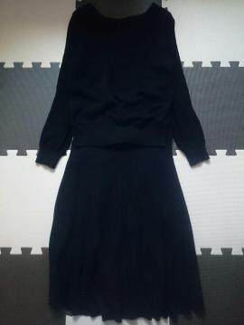 anySiS☆2WAYセットアップ★長袖トップス&スカート☆シンプル&切替レース+チュール★