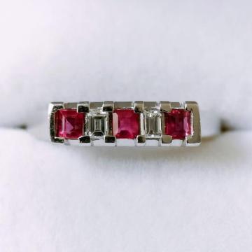 �O�z �_�C�������h�~���r�[ �����O Pt900 0.28ct 0.12ct 4.9g