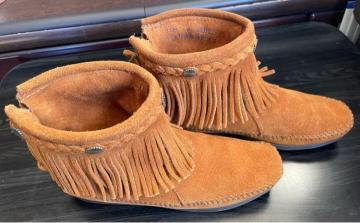 MINNETONKA ~lgJ JV HI TOP BACK ZIP BOOT /uE@US6 fB[X 292