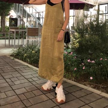 ◆Kastane/カスタネ◆サテン生地マキシワンピース★カーキF*着回し◎秋コーデ♪
