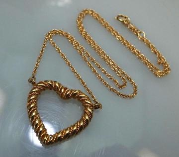 Tiffany �e�B�t�@�j�[ �c�C�X�g�n�[�g�l�b�N���X 14�������g�p�i���S�[���h��6.88g��3761