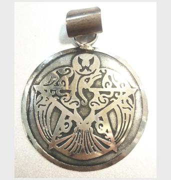AzureGreen: Crescent Raven Pentacle Pendant OCuy^Ny_g