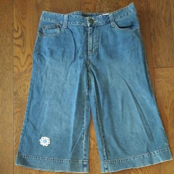 新品 ウエスト76 キュロット デニム