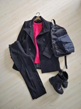 UNIQLO�R�[�g���n�C�l�b�N�̃u���b�N�R�[�g��