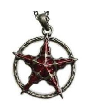 AzureGreen: Crimson Pentagram pendant