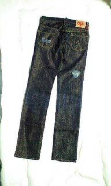 新品roenJeans×ボブソンコラボ金糸クラッシュパンツ33 < ブランド  新品roenJeans×ボブソンコラボ金糸クラッシュパンツ33 < ブランドの
