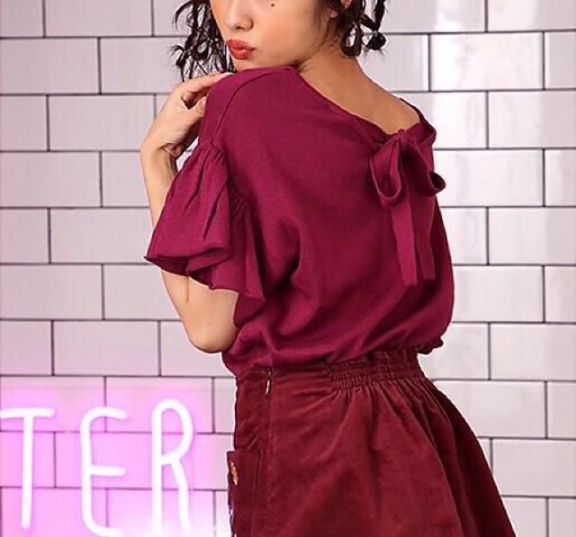 前田希美●定価4,212円【新品】NICE CLAUPナイスクリップ●バックリボンフレアスリーブニット●ボルドー赤ワインレッド < ブランド  前田希美●定価4,212円【新品】NICE CLAUPナイスクリップ●バックリボンフレアスリーブニット●ボルドー赤ワインレッド  < ブランドの