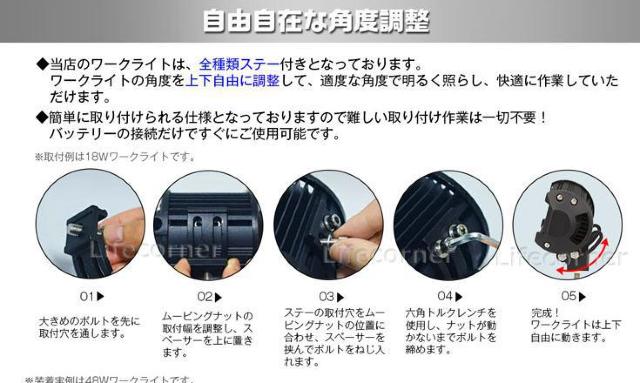 ��Ɠ� ���[�N���C�g 72W ������ �T�[�`���C�g 12V-24V �� ���W���[/�X�|�[�c�� 