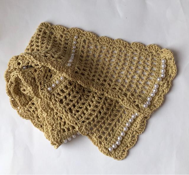 ハンドメイド ストール 春夏 日焼け止め コットン パールビーズ < 女性ファッション  ハンドメイド ストール 春夏 日焼け止め コットン パールビーズ < 女性ファッションの