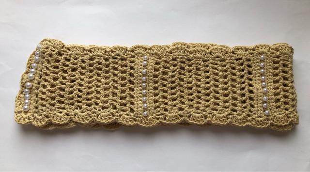 ハンドメイド ストール 春夏 日焼け止め コットン パールビーズ < 女性ファッション  ハンドメイド ストール 春夏 日焼け止め コットン パールビーズ < 女性ファッションの