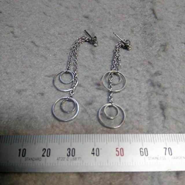 ピアス チェーン リング シルバー 銀色 < 女性アクセサリー/時計  ピアス チェーン リング シルバー 銀色  < 女性アクセサリー/時計の