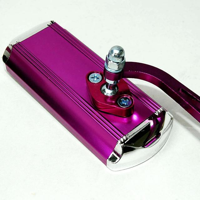 バイクカスタム用 アルミ バックミラー サイドミラー パープル 変換アダプター付 オートバイ 原付 汎用 バイクミラー 紫 < 自動車/バイク バイクカスタム用 アルミ バックミラー サイドミラー パープル 変換アダプター付 オートバイ 原付 汎用 バイクミラー 紫 < 自動車/バイク