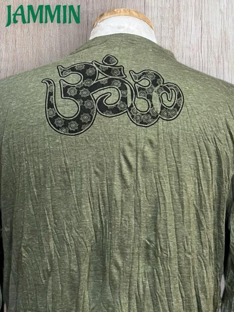 オームロンT アジアン エスニック ヨガ ヒッピー サイケ カーキ < 男性ファッション オームロンT アジアン エスニック ヨガ ヒッピー サイケ カーキ < 男性ファッションの