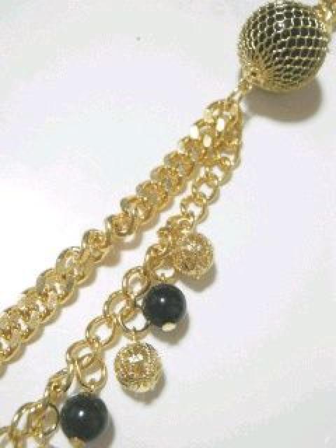 豪華.ゴージャス♪ゴールドチェーンビーズ ロングネックレス < 女性アクセサリー/時計 豪華.ゴージャス♪ゴールドチェーンビーズ ロングネックレス < 女性アクセサリー/時計の