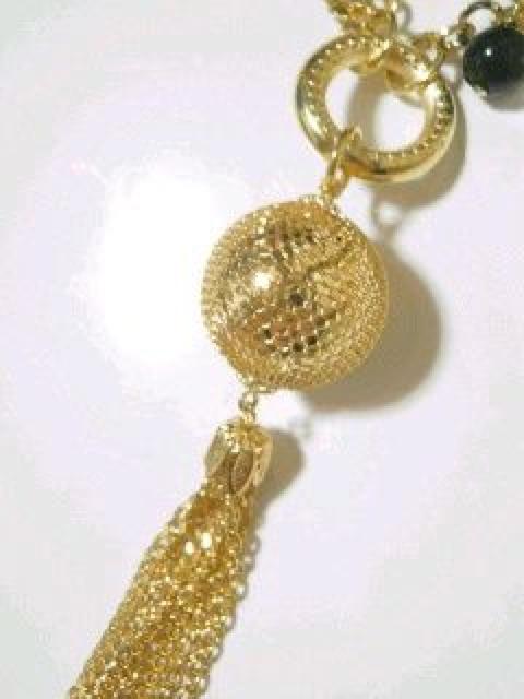 豪華.ゴージャス♪ゴールドチェーンビーズ ロングネックレス < 女性アクセサリー/時計 豪華.ゴージャス♪ゴールドチェーンビーズ ロングネックレス < 女性アクセサリー/時計の