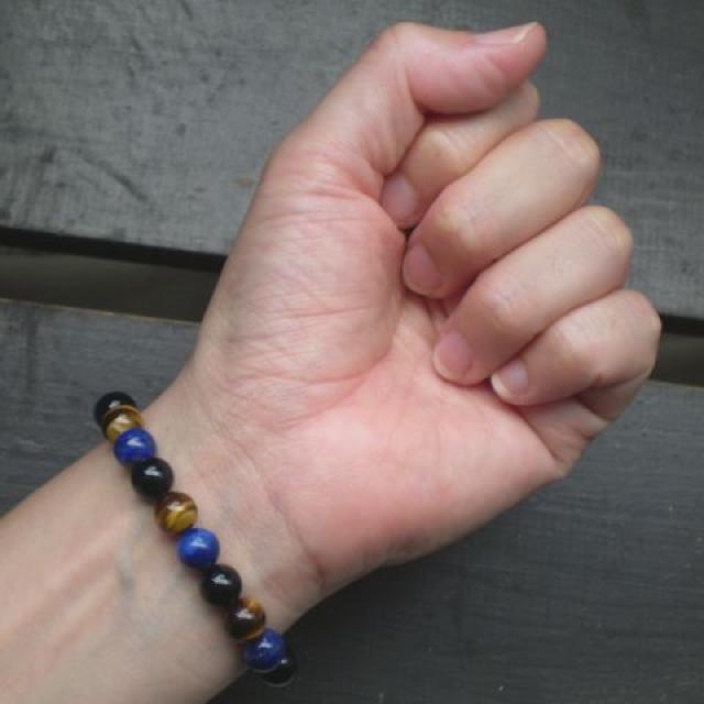 ラピスラズリxタイガーアイxオニキスブレスレット < 女性アクセサリー/時計 ラピスラズリxタイガーアイxオニキスブレスレット < 女性アクセサリー/時計の