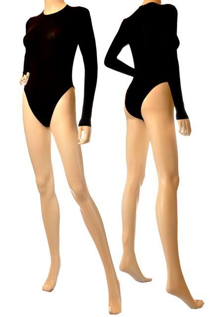 レオタードタイプの長袖ボディスーツ 黒 < 女性ファッション  レオタードタイプの長袖ボディスーツ 黒 < 女性ファッションの