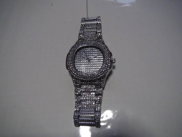 超豪華! HIPHOP ラッパー ブリング腕時計 (シルバー)新品2!。 < 男性アクセサリー/時計 超豪華! HIPHOP ラッパー ブリング腕時計 (シルバー)新品2!。 < 男性アクセサリー/時計の