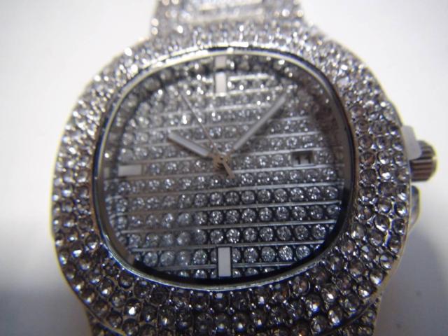 超豪華! HIPHOP ラッパー ブリング腕時計 (シルバー)新品2!。 < 男性アクセサリー/時計 超豪華! HIPHOP ラッパー ブリング腕時計 (シルバー)新品2!。 < 男性アクセサリー/時計の