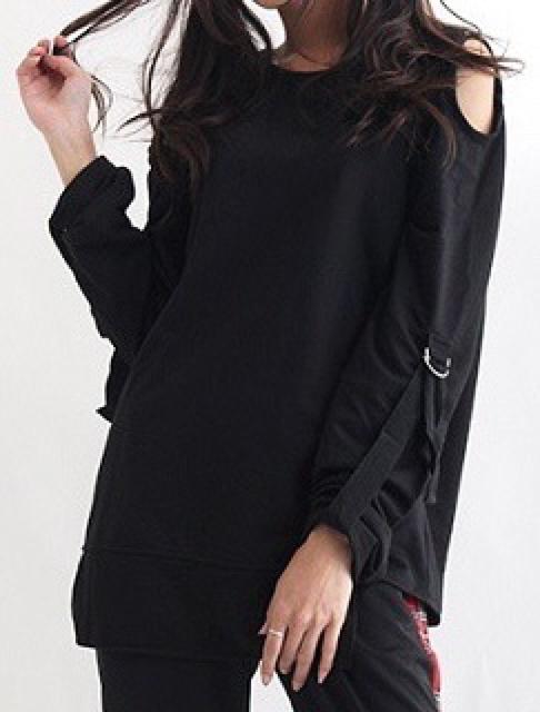 ドラッグハニー・薔薇&猫プリント肩開きカットソー。ホワイト < ブランド ドラッグハニー・薔薇&猫プリント肩開きカットソー。ホワイト < ブランドの