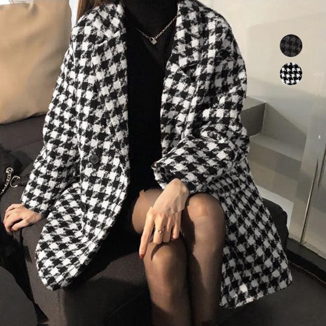 送料無料 新品 千鳥格子柄 ジャケット 中綿コート 秋冬 < 女性ファッション  送料無料 新品 千鳥格子柄 ジャケット 中綿コート 秋冬  < 女性ファッションの