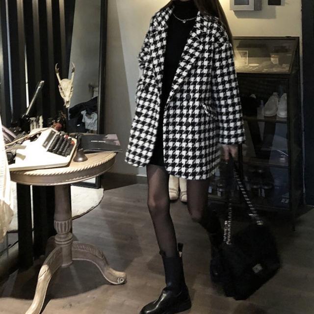 送料無料 新品 千鳥格子柄 ジャケット 中綿コート 秋冬 < 女性ファッション  送料無料 新品 千鳥格子柄 ジャケット 中綿コート 秋冬 < 女性ファッションの