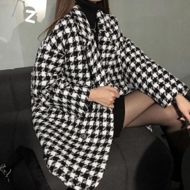 送料無料 新品 千鳥格子柄 ジャケット 中綿コート 秋冬 < 女性ファッション  送料無料 新品 千鳥格子柄 ジャケット 中綿コート 秋冬 < 女性ファッションの