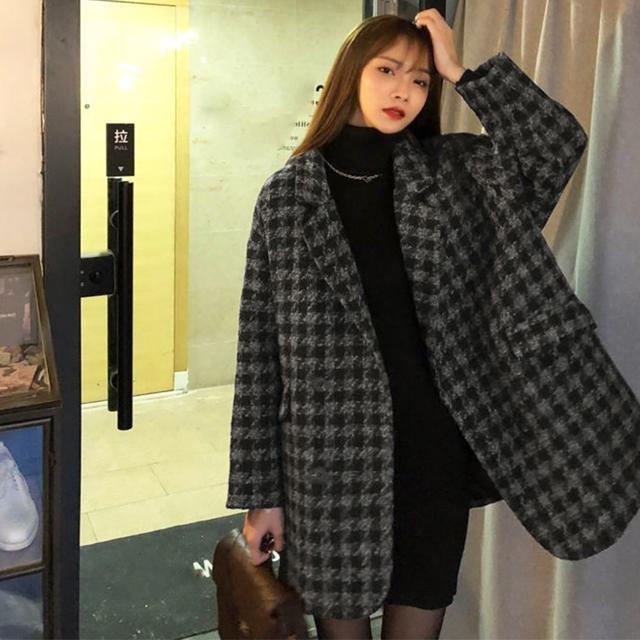 送料無料 新品 千鳥格子柄 ジャケット 中綿コート 秋冬 < 女性ファッション  送料無料 新品 千鳥格子柄 ジャケット 中綿コート 秋冬 < 女性ファッションの