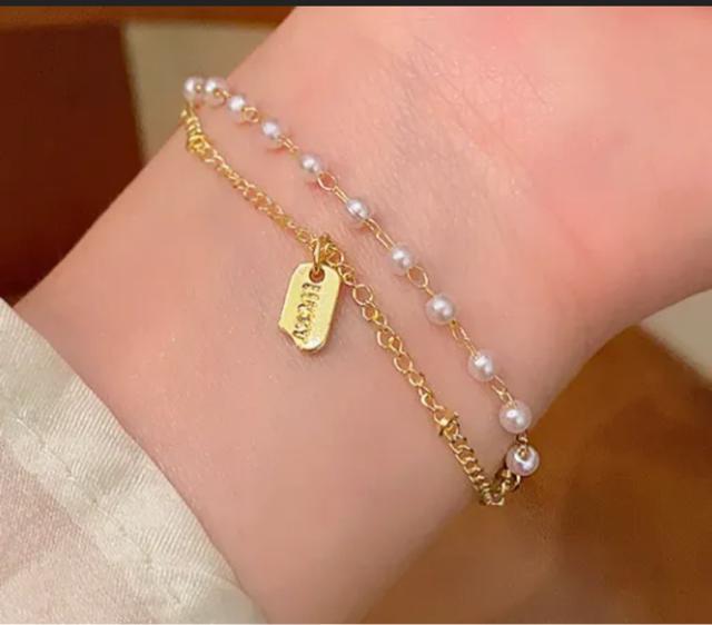 ファッション ステンレススチール 幸運のパール ブレスレット調節可能リンクブレスレット, ステンレス鋼 < 女性アクセサリー/時計  ファッション ステンレススチール 幸運のパール ブレスレット調節可能リンクブレスレット, ステンレス鋼  < 女性アクセサリー/時計の