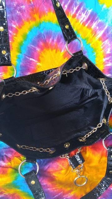 Cool!エナメルクロコ型押し&ゴールドチェーントートバッグ < 女性ファッション Cool!エナメルクロコ型押し&ゴールドチェーントートバッグ < 女性ファッションの