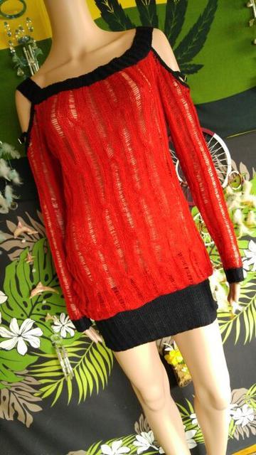 激エロ可愛ッ(*´艸`)背中クロス&オフショルニットワンピ < 女性ファッション  激エロ可愛ッ(*´艸`)背中クロス&オフショルニットワンピ  < 女性ファッションの