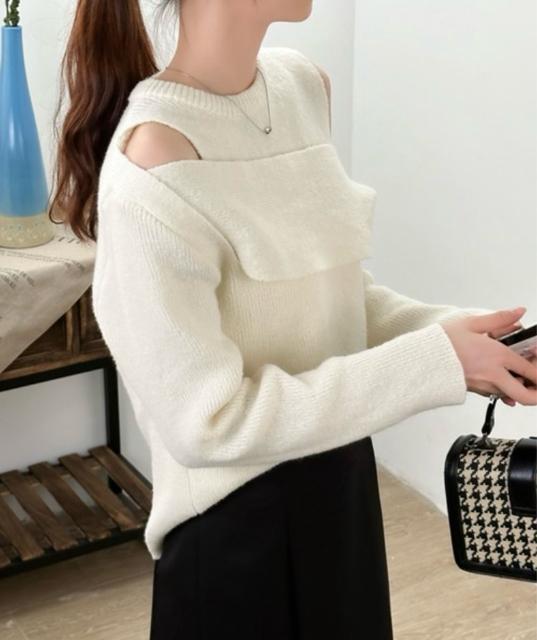 新品☆emi+(エミプラス)ニット カットアウトレイヤード風ニットプルオーバー☆ < 女性ファッション 新品☆emi+(エミプラス)ニット カットアウトレイヤード風ニットプルオーバー☆ < 女性ファッションの