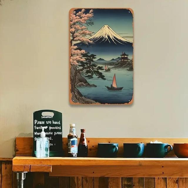 残1点★爆ヤス価格790円★富士山浮世絵のメタルウォールアート30.48cm x 20.32cm - カフェ&ホームデコに最適 < インテリア/ライフ 残1点★爆ヤス価格790円★富士山浮世絵のメタルウォールアート30.48cm x 20.32cm - カフェ&ホームデコに最適 < インテリア/ライフの