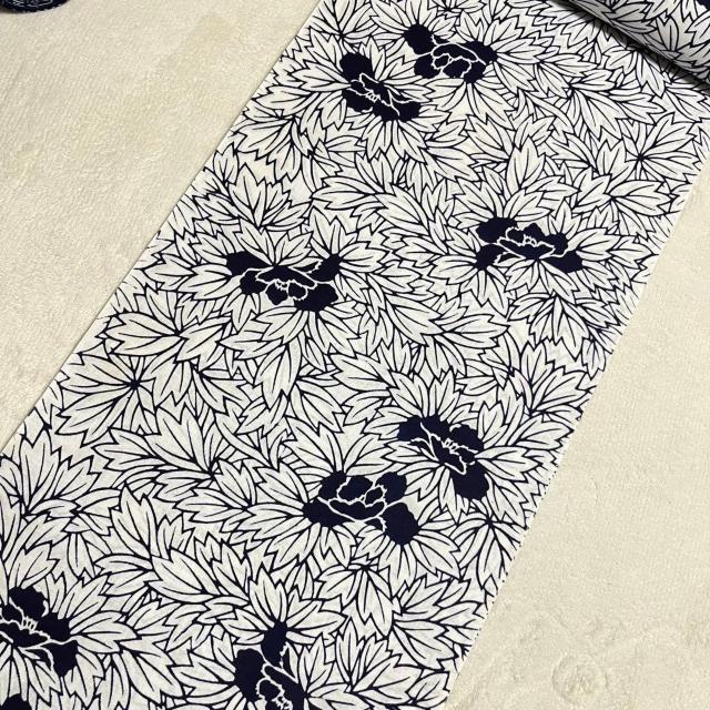 未使用 本染 浴衣 反物 白地 牡丹柄 ゆかた 一反 < ペット/手芸/園芸 未使用 本染 浴衣 反物 白地 牡丹柄 ゆかた 一反 < ペット/手芸/園芸の
