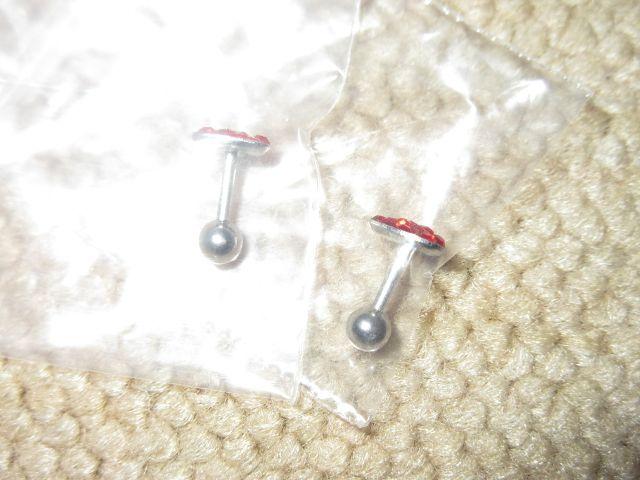 未使用☆ボディピアス*ハート型2点(赤)ストレートバーベル < 女性アクセサリー/時計  未使用☆ボディピアス*ハート型2点(赤)ストレートバーベル < 女性アクセサリー/時計の