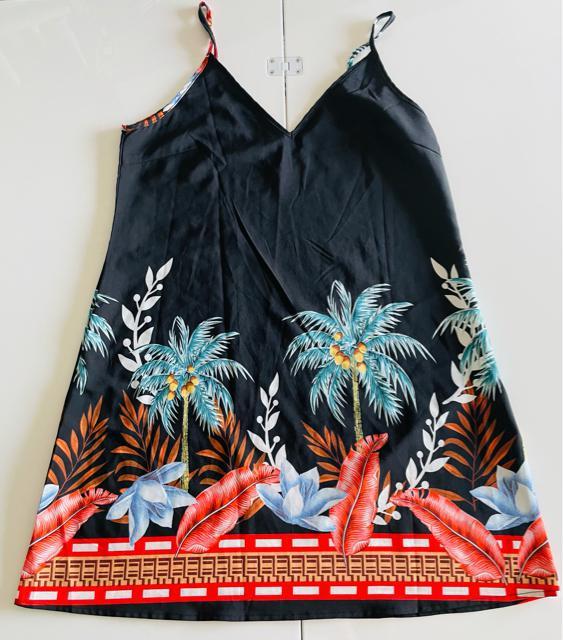 南国風プリント キャミドレス ワンピース < 女性ファッション  南国風プリント キャミドレス ワンピース < 女性ファッションの