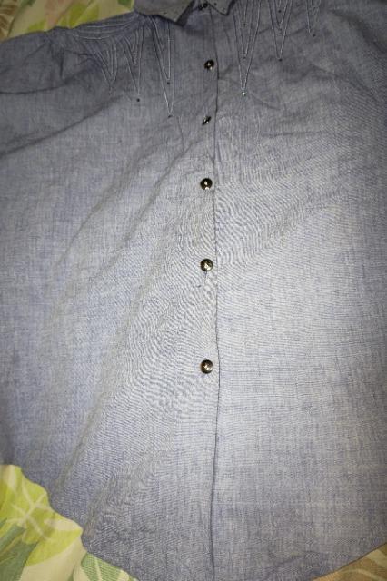 ★中古水色×首回り刺繍有りシャツ2L < 女性ファッション  ★中古水色×首回り刺繍有りシャツ2L < 女性ファッションの